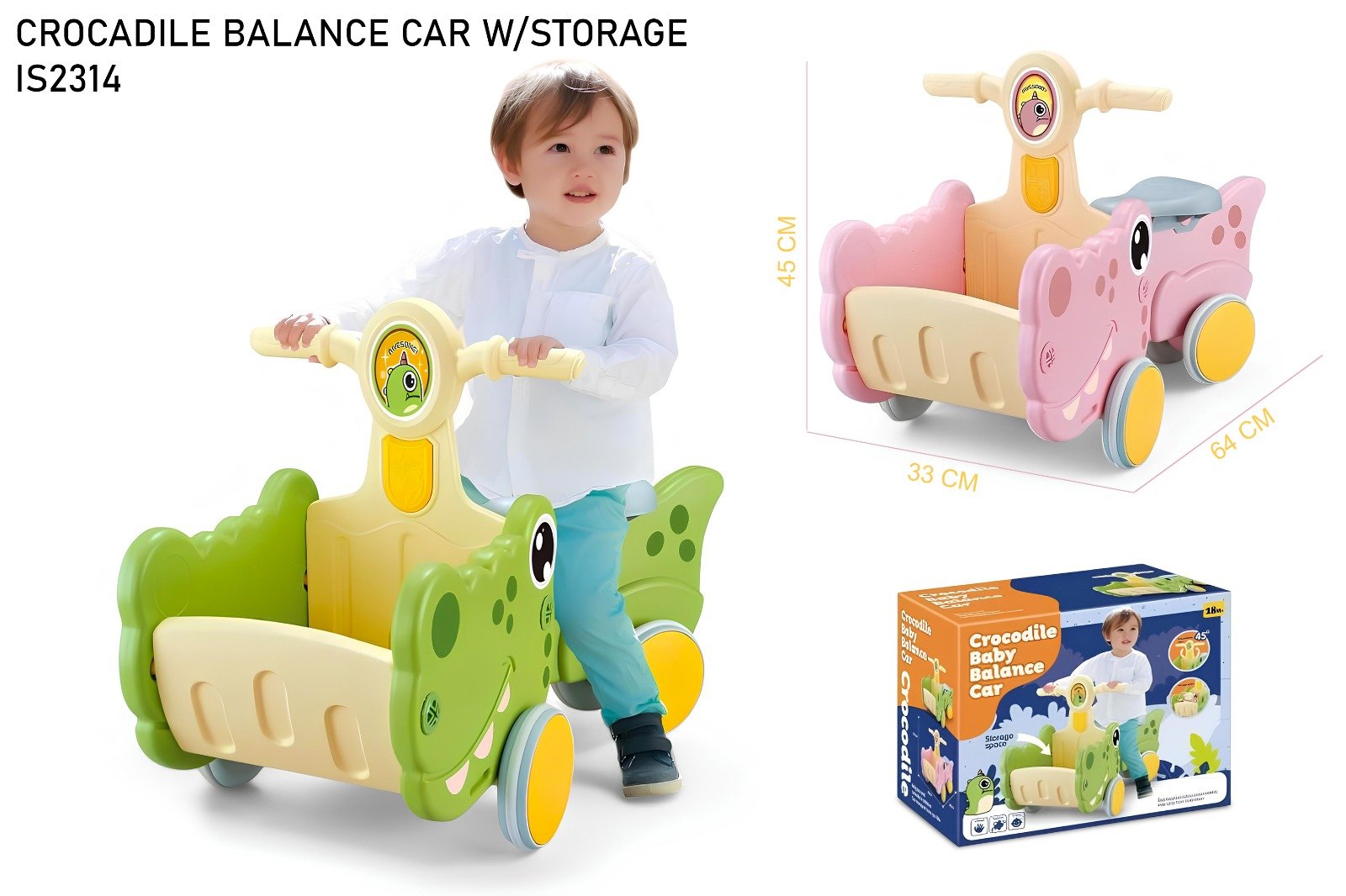 4ce2af79-8521-441c-a3d1-12ad42bbfded Crocodile Storage Baby Balance Car - Image 1