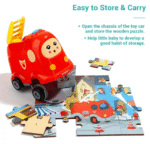 Wooden puzzles in fire truck - Image 3